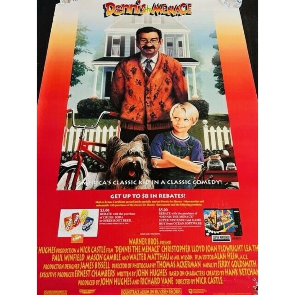 Movie Theater Cinema Poster Lobby Card vtg 1993 Dennis Menace Walter Matthau vtg